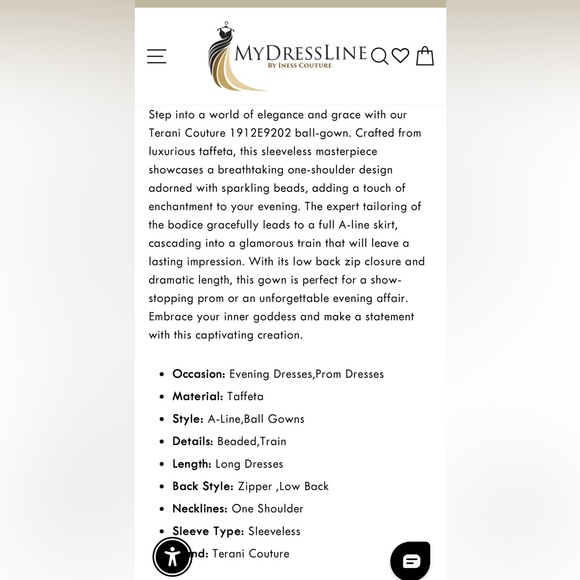 Terani Couture -
1912E9202 - One-Shoulder Long Ball Gown Size 8 in Blush - Picture 10 of 16